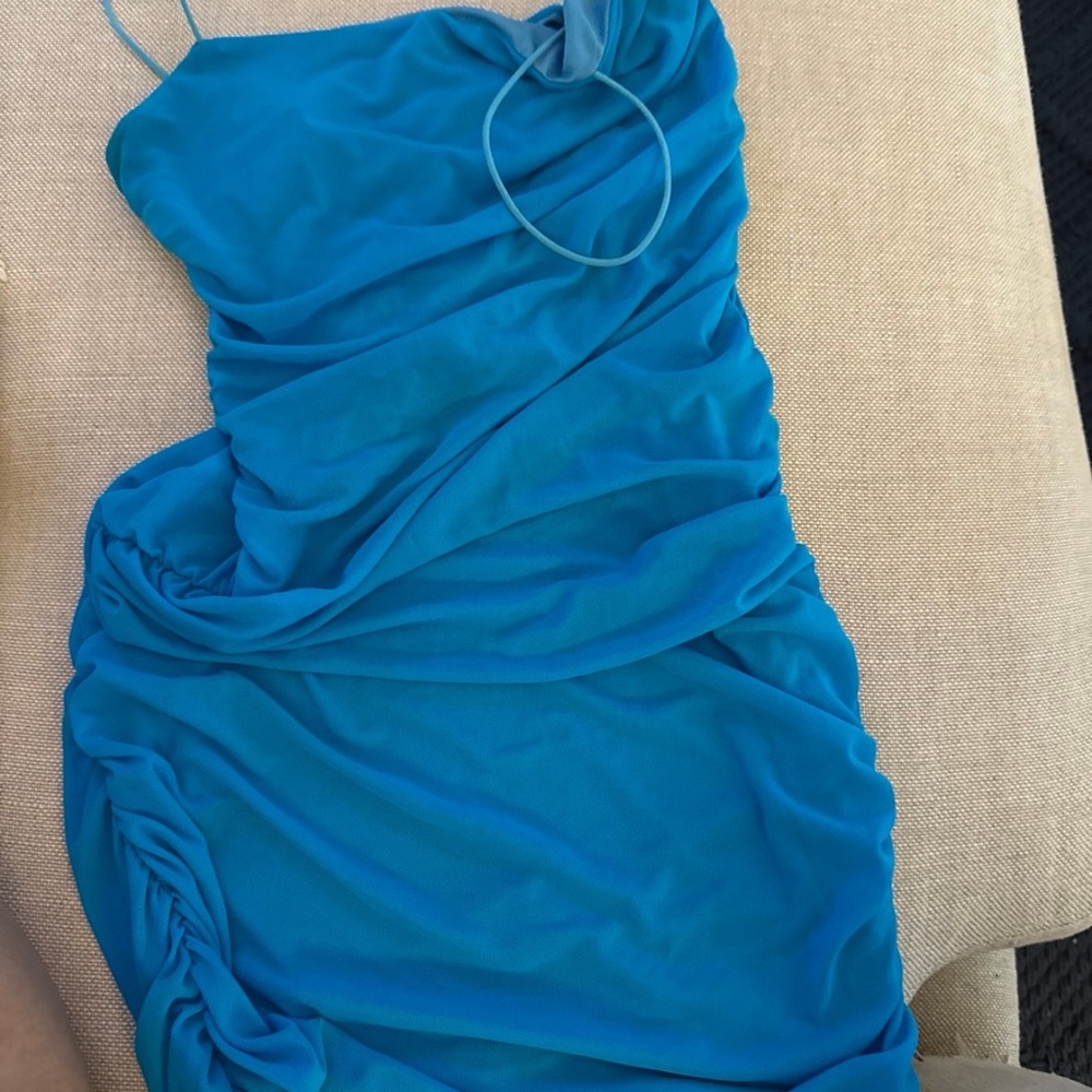 Hello Molly Vibrant Blue Strapless Dress